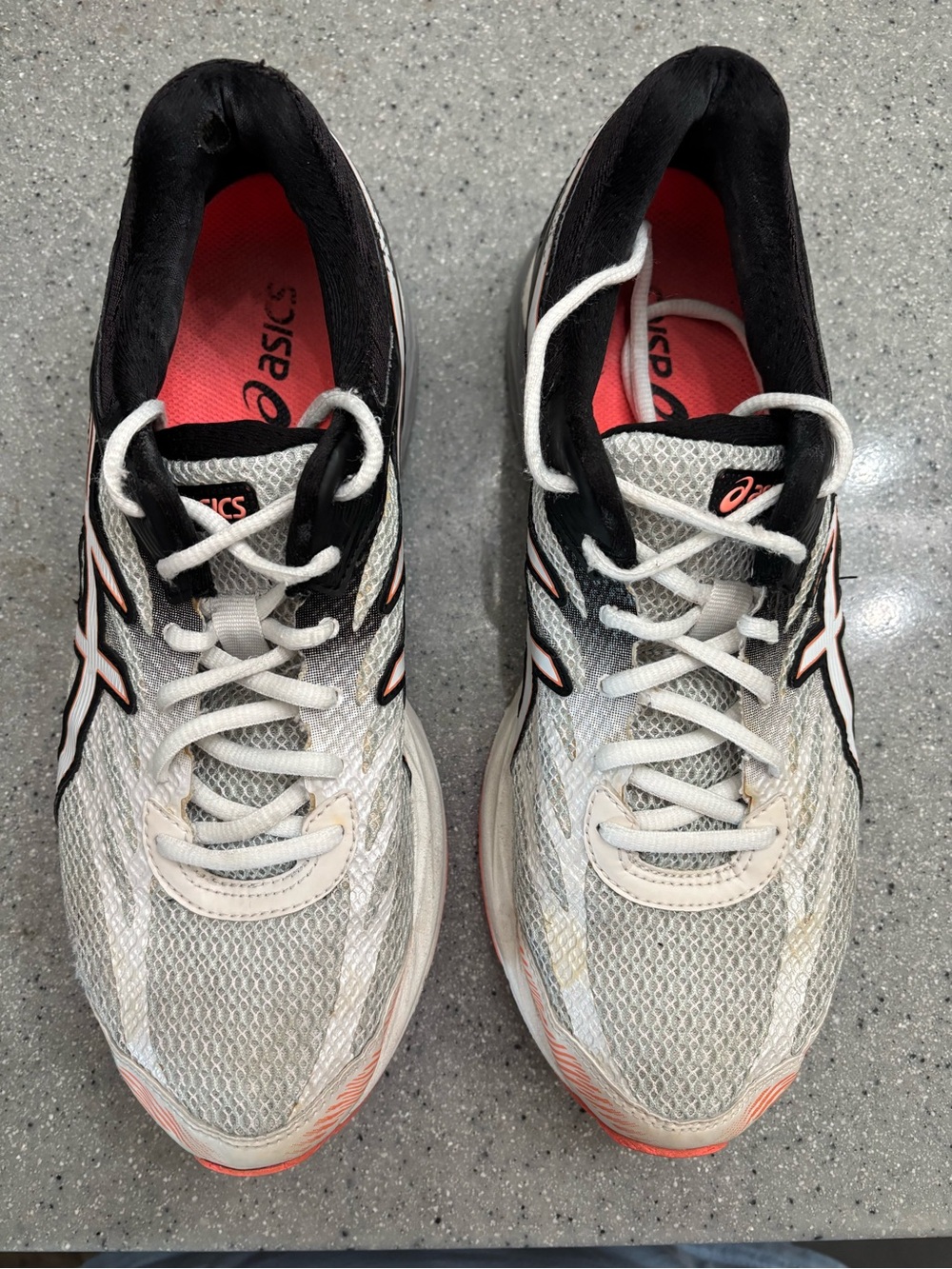 ASICS White, Black and Coral Women's Athletic Running Shoes